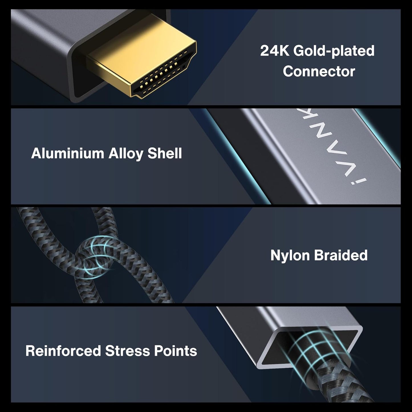 4K Mini Displayport to HDMI Cable 6FT, 4K@30Hz Thunderbolt to HDMI | [Alum Shell/Nylon Braided/Optimal Chip Solution], Mini DP to HDMI for Macbook Air/Pro, Surface Pro/Dock, Monitor, Projector