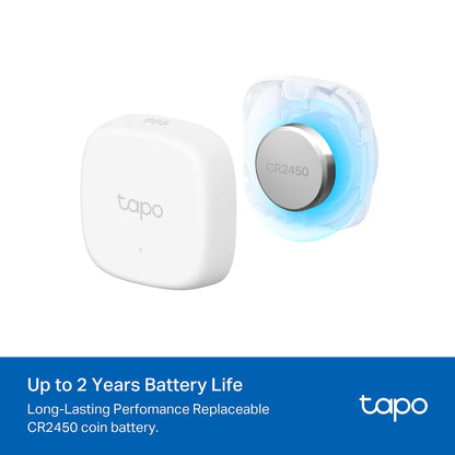 Tp-Link Tapo Smart Temperature and Humidity Sensor T310, White, Requires Tapo Hub, High-Accuracy Swiss-Made Sensor, Real-Time Notifications, Free Data Storage, Long-Lasting Performance