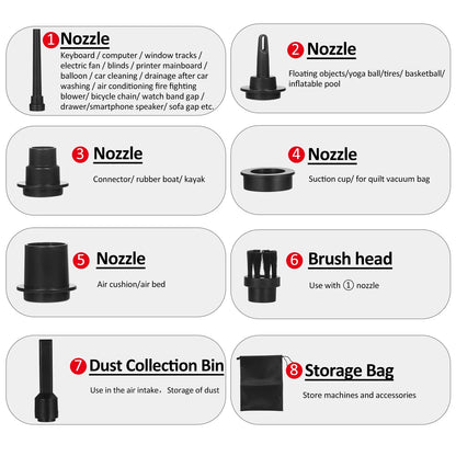 Compressed-Air-Duster--Cleaner with Digital Screen Brush Motor, 100W 7500Mah Electric Air Dusters Cleaner Electric Air Duster