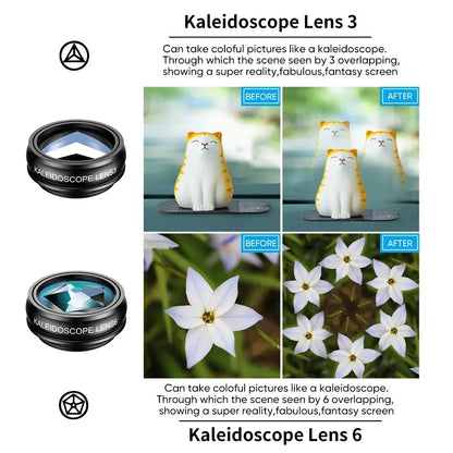 10 in 1 Mobile Phone Lens Kit 22X Telephoto Fisheye Lens Wide Angle Macro Lens+Cpl Star Flow Filters for All Smartphones